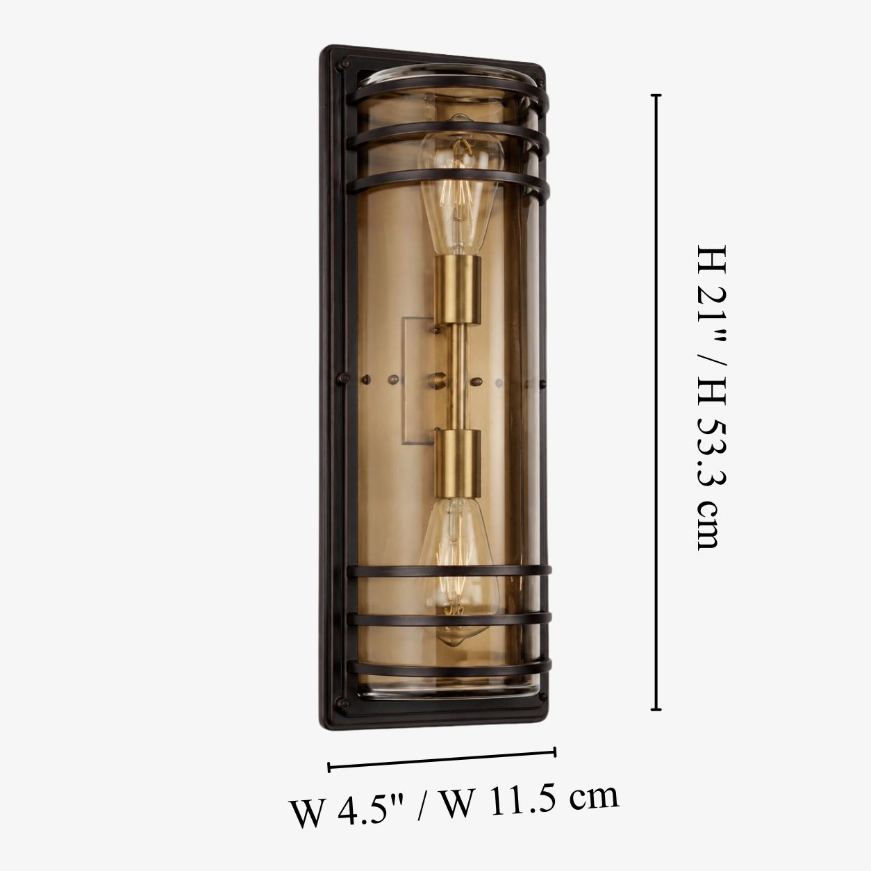 Large outdoor wall sconce dimension diagram