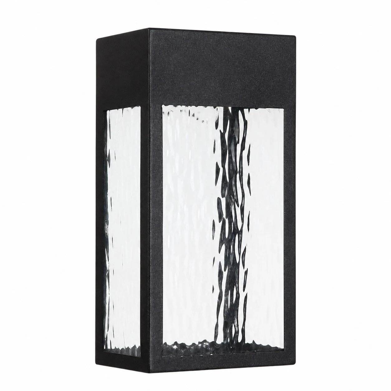 Matte black outdoor wall sconce front view