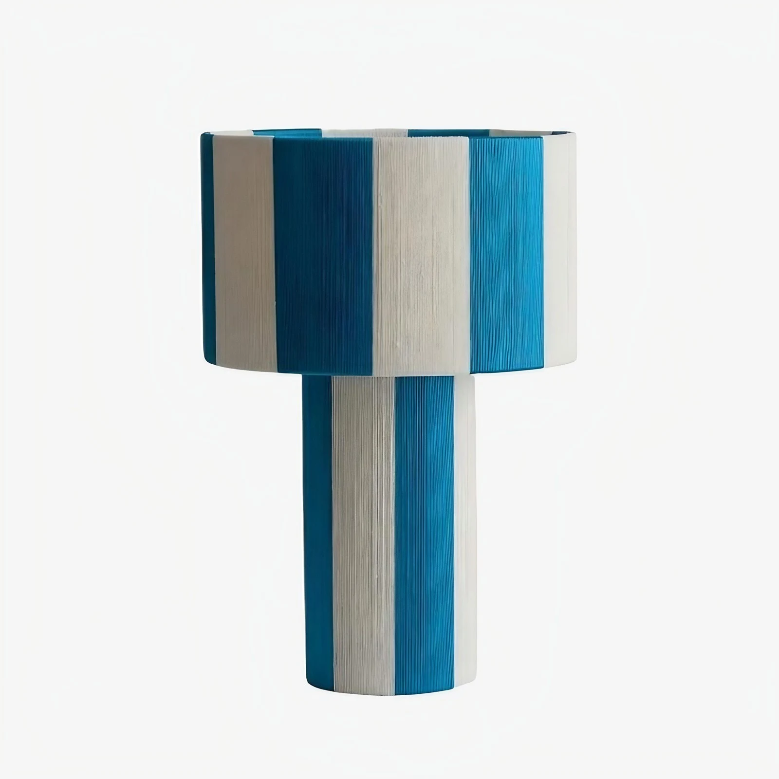 Lampada da tavolo intrecciata a righe blu (opzione di colore)