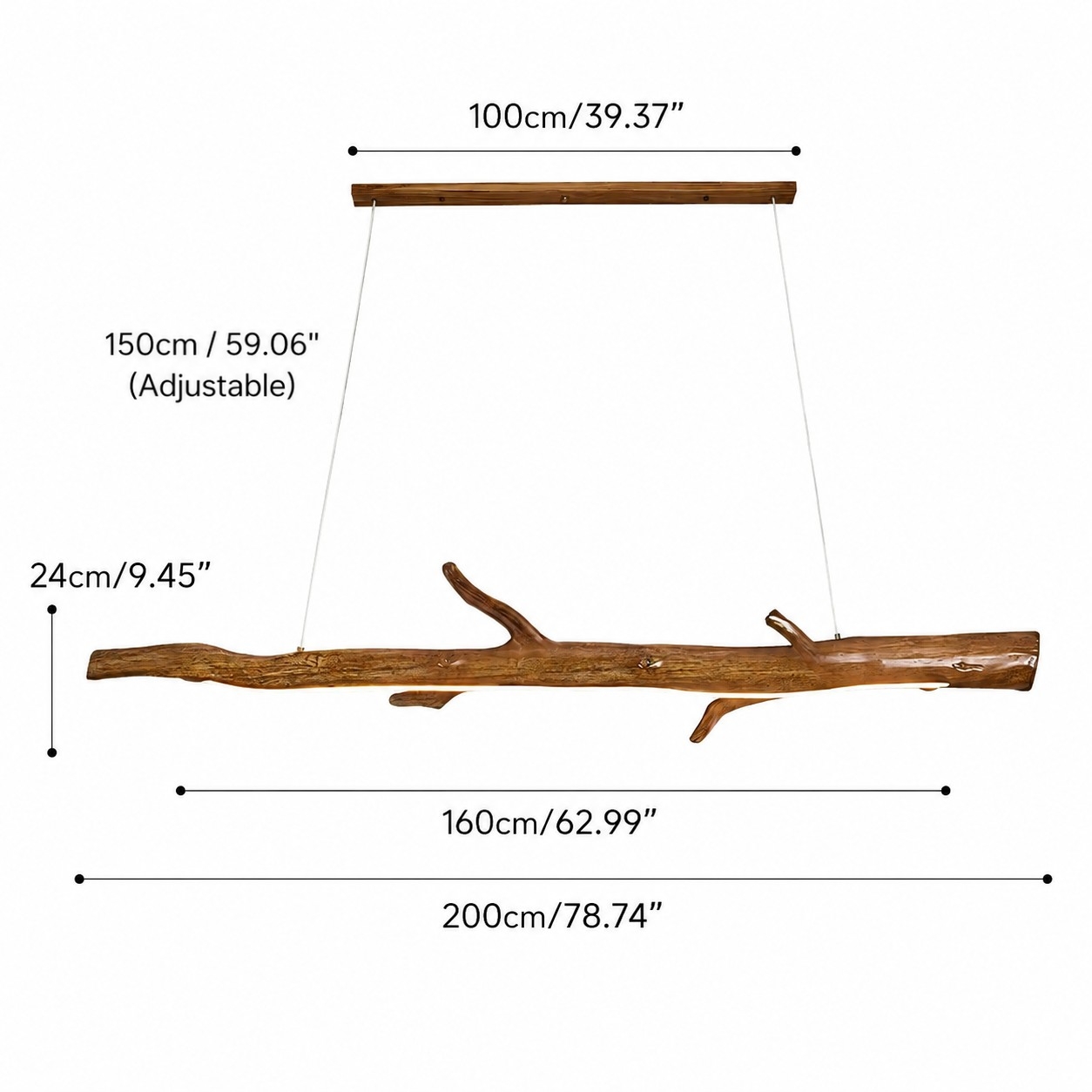 Diagramm zur Größe 200 cm