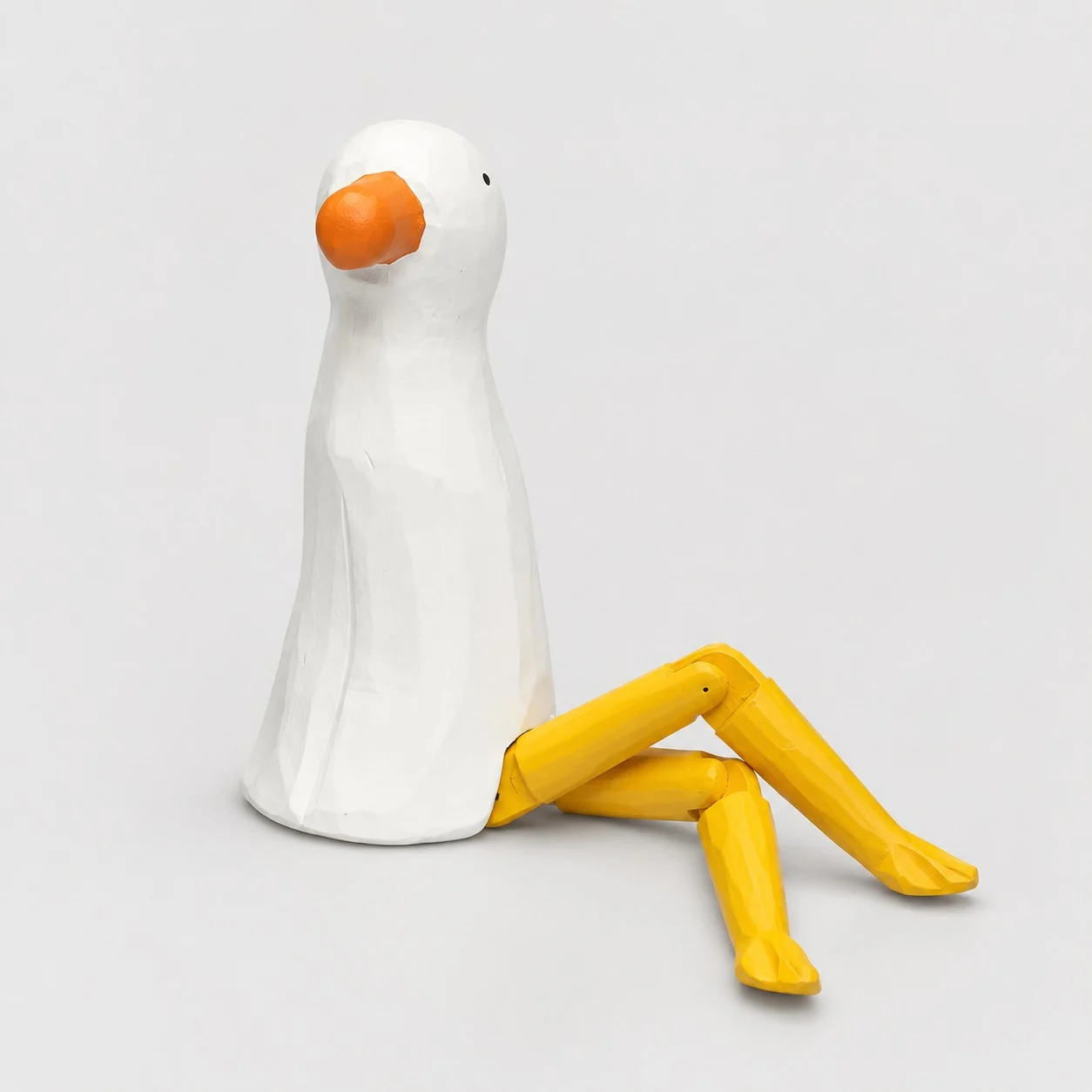 Adorno de gaviota de madera tallado a mano