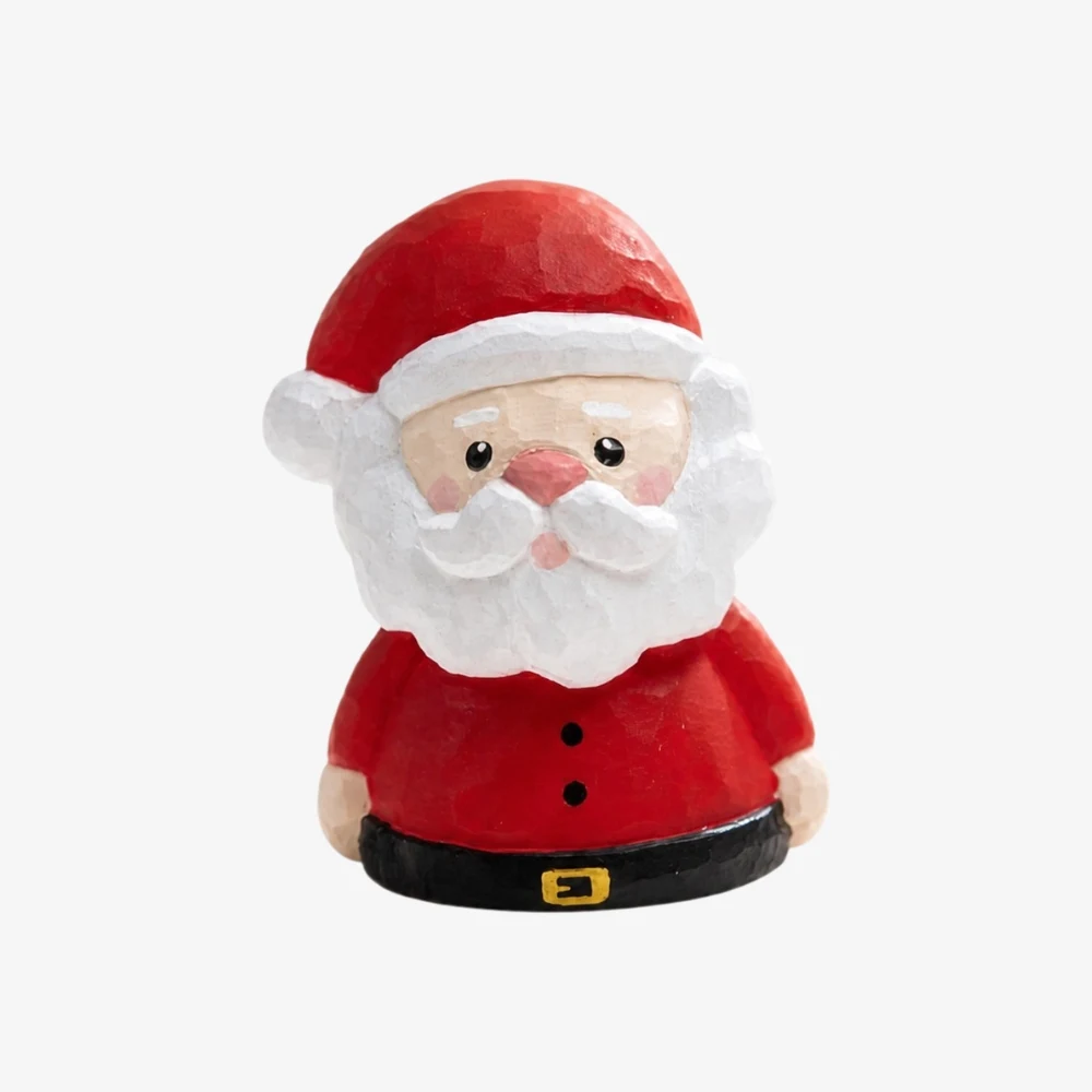 Adorno de Papá Noel de madera hecho a mano, estilo A
