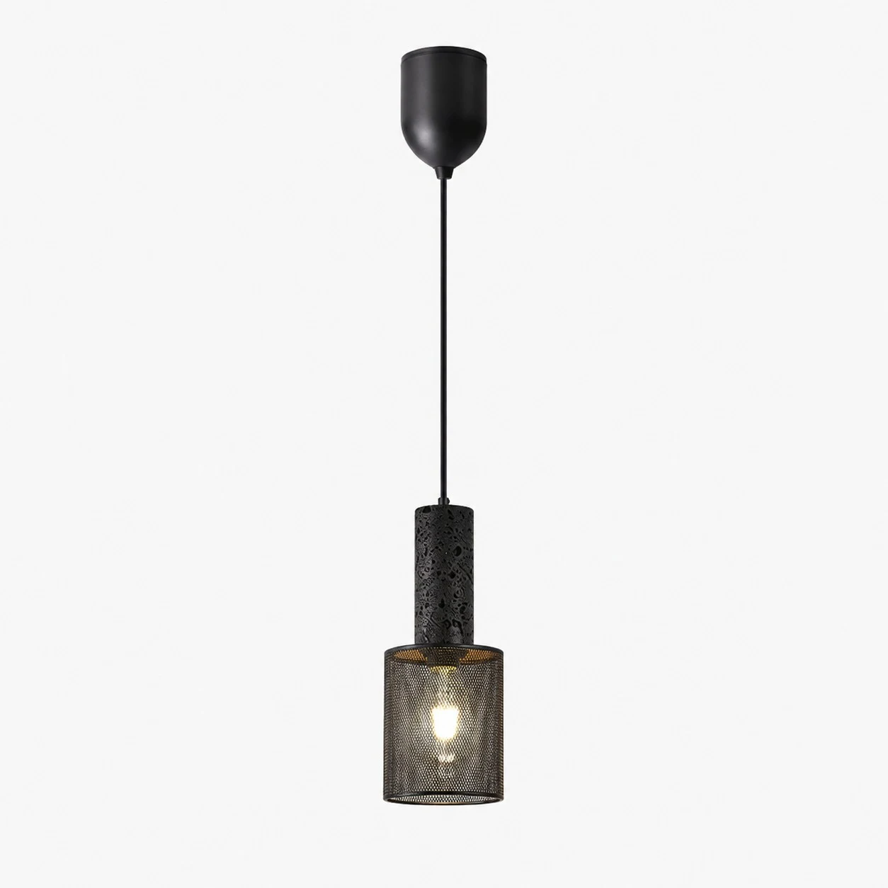 Lampadario a sospensione Style B interamente in rete nera