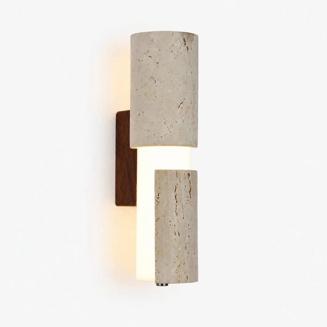 Lampada da parete corta in acrilico travertino giallo, 30 cm (vista prodotto)