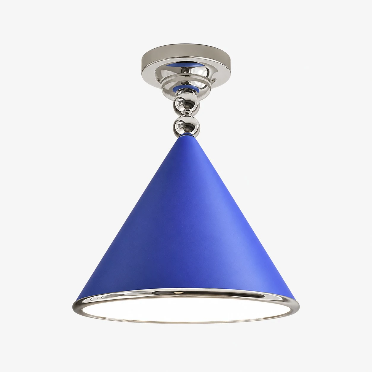 Plafonnier bleu et chromé de 40 cm / 15,7 pouces
