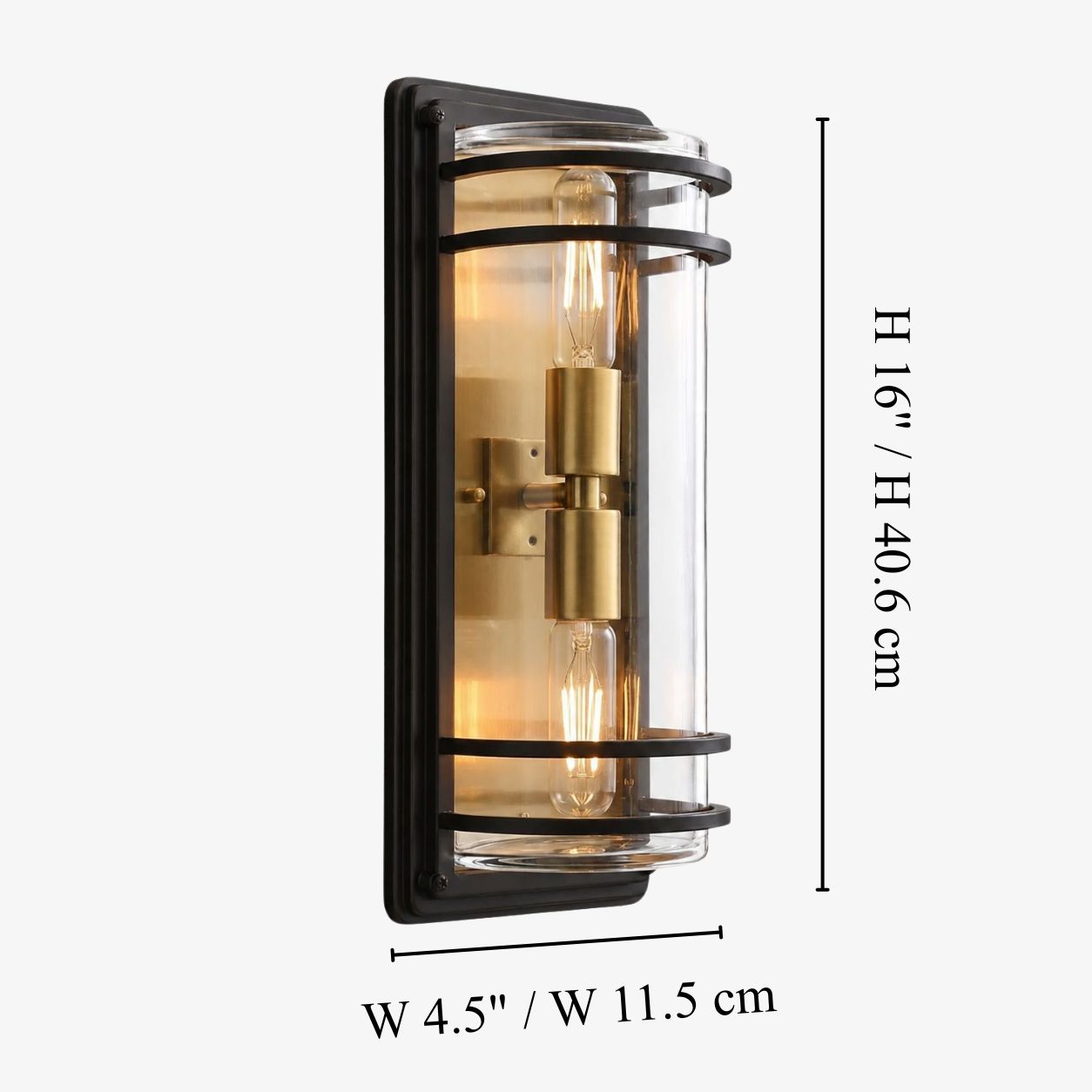 Medium outdoor wall sconce dimension diagram