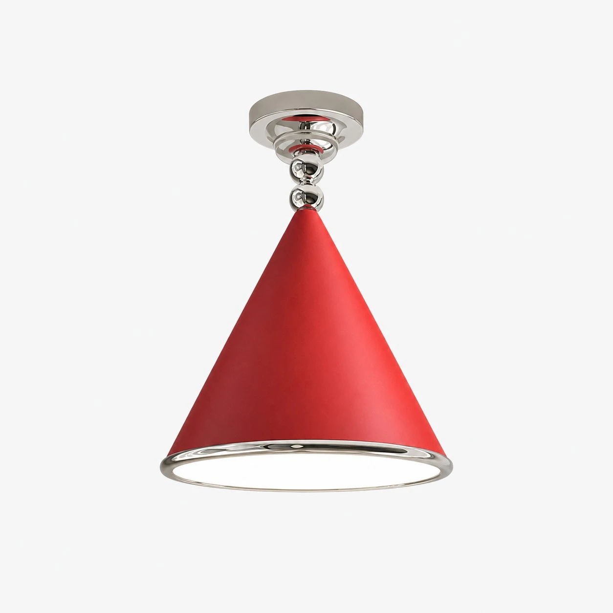 Plafonnier rouge et chromé de 30 cm / 11,8 pouces
