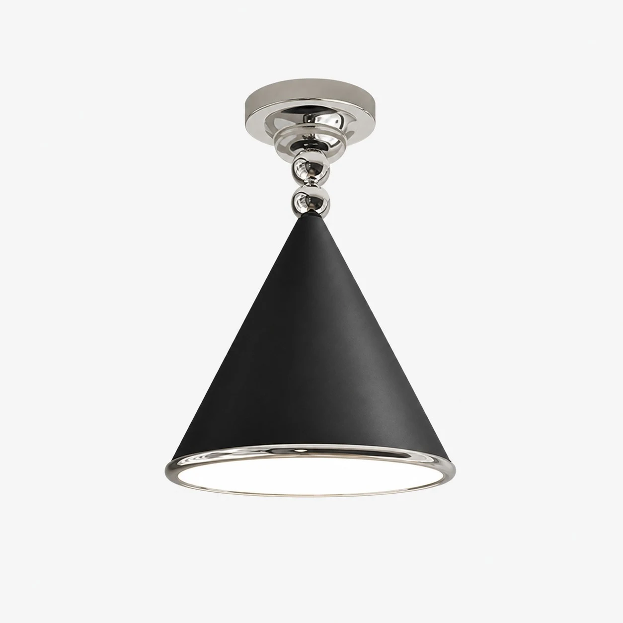 Plafonnier noir et chromé de 30 cm / 11,8 pouces