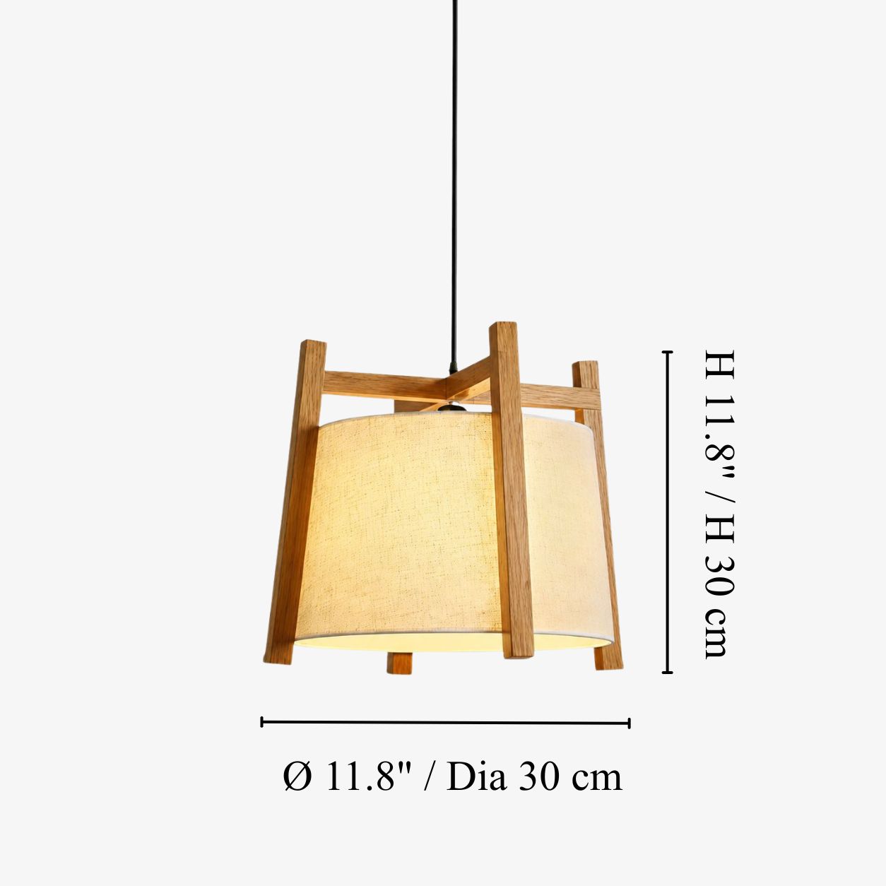 Schema dimensionale della lampada a sospensione da 11,8 pollici (30 cm)