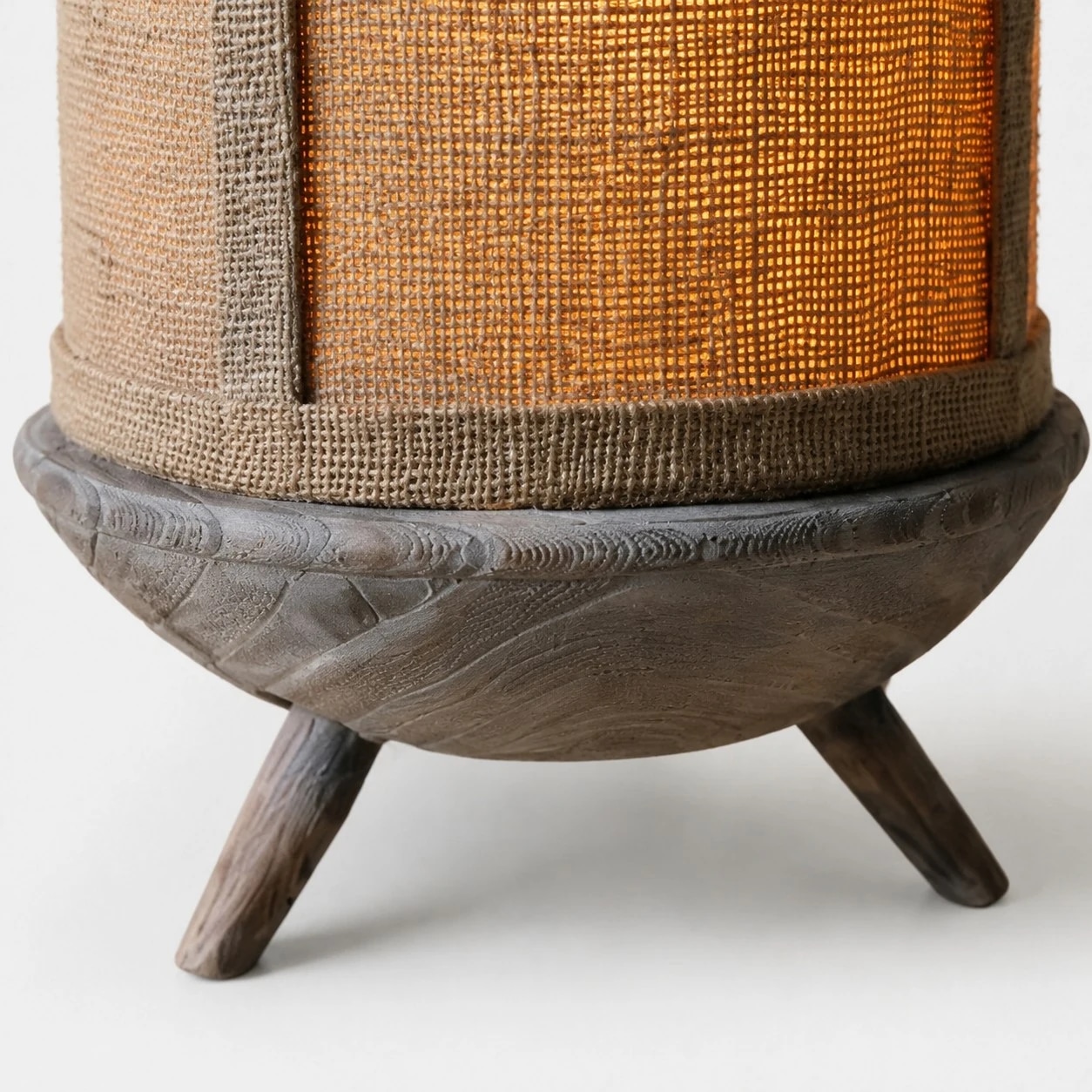 Close-up of gray pressed pleat base and frame
