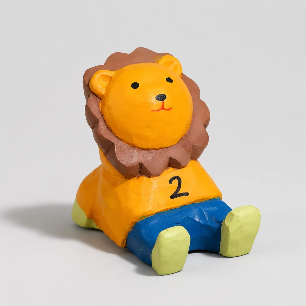 Soporte para teléfono de madera tallada a mano con diseño de león n.° 2